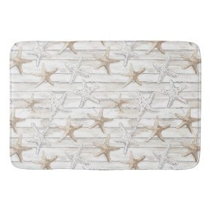 Ocean Cream White Beach Starfish Badmat