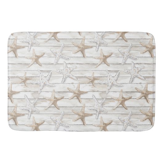 Ocean Cream White Beach Starfish Badmat (Voorkant)
