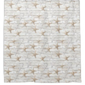 Ocean Cream White Beach Starfish Douchegordijn (Voorkant)