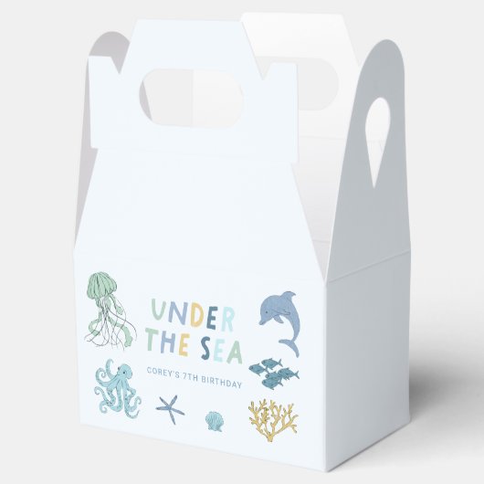 Ocean Creature Blue verjaardagsfeestje Bedankdoosjes (Geopend)