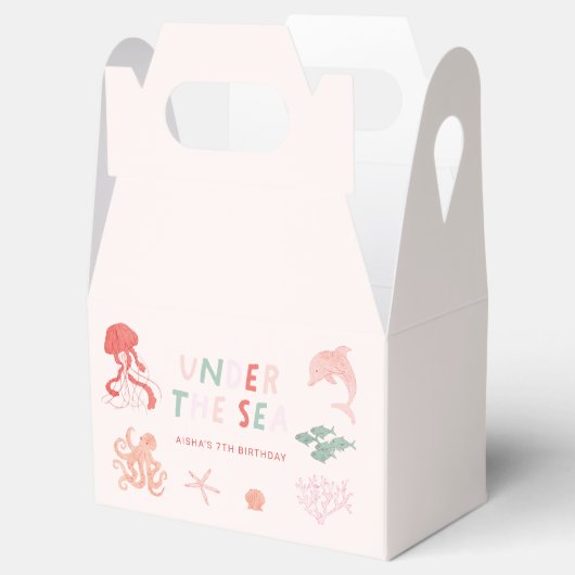 Ocean Creature roze verjaardagsfeestje Bedankdoosjes (Geopend)