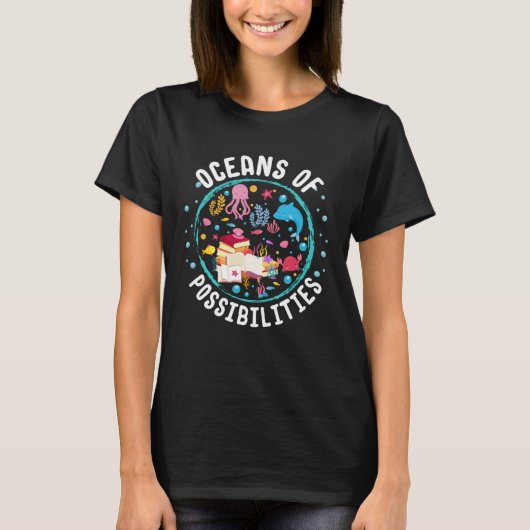 Ocean Creatures Summer Reading Possibilities Libra T-shirt (Voorkant)