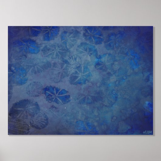 Ocean Creatures Zilveren Folie Print (Voorkant)