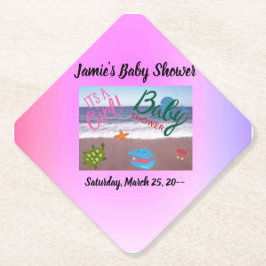 Ocean Critters Baby Girl Shower Kartonnen Onderzetters