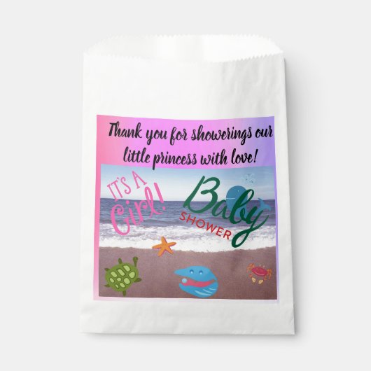 Ocean Critters Baby shower Bash Bedankzakje (Voorkant)