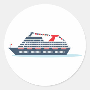 Ocean Cruise Ship Ronde Sticker