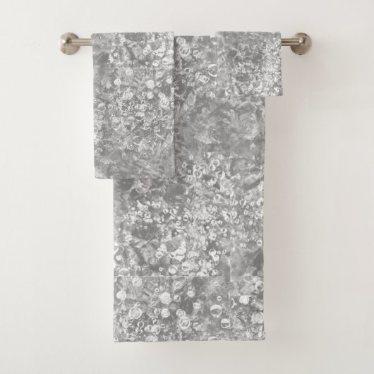 Ocean currents & Bubbles Grey Towel set Bad Handdoek (Insitu)