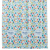 Ocean custom familienaam strandhuis zee collage douchegordijn (Voorkant)