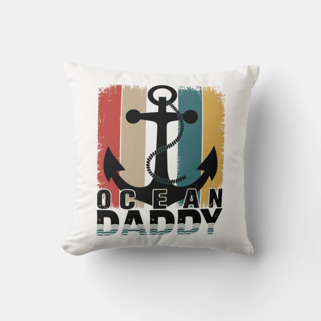 Ocean Daddy | Nautisch Decoratief Kussen Voor Stra (Voorkant)
