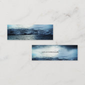 Ocean Dark Blue Clouds Bladwijzer Mini Visitekaartje (Voorkant / Achterkant)