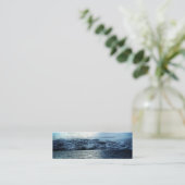 Ocean Dark Blue Clouds Bladwijzer Mini Visitekaartje (Staand voorkant)