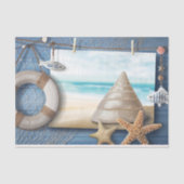 Ocean Deco Seashells Lifesaver Ontkoppeling Tissuepapier (Voorkant)