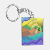 Ocean Dessert Zomerlandschap Abstract Sleutelhanger (Voorkant Links)
