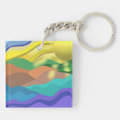 Ocean Dessert Zomerlandschap Abstract Sleutelhanger (Achterkant)