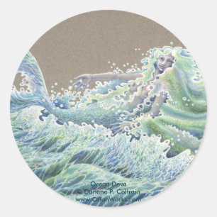 Ocean Deva, Ocean Deva Darlene P. Coltrainwww.... Ronde Sticker