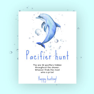 Ocean dolfijn - Fopspeenjacht spel baby shower Poster