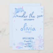 Ocean Dolphin onder het Zee Birthday Invitation Kaart (Voorkant / Achterkant)