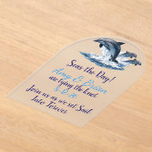 Ocean Dolphin Wedding Invite Seas the Day Acryl Uitnodigingen (Laagn)