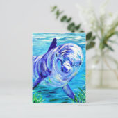Ocean Dolphins Painting Dolphin Onderwater Afbeeld Briefkaart (Staand voorkant)
