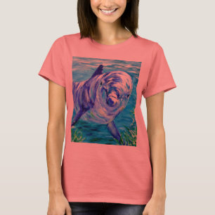 Ocean Dolphins Painting Dolphin Onderwater Afbeeld T-shirt