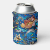 Ocean Dolphins Tropical Coral Reef Blikjeskoeler (Blikje Achterkant)