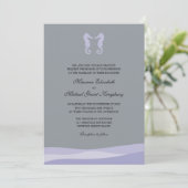Ocean Double Seahorse Wedding Invitations Kaart (Staand voorkant)
