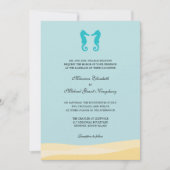 Ocean Double Seahorse Wedding Invitations Kaart (Voorkant)
