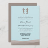 Ocean Double Seahorse Wedding Invitations Kaart (Voorkant / Achterkant)