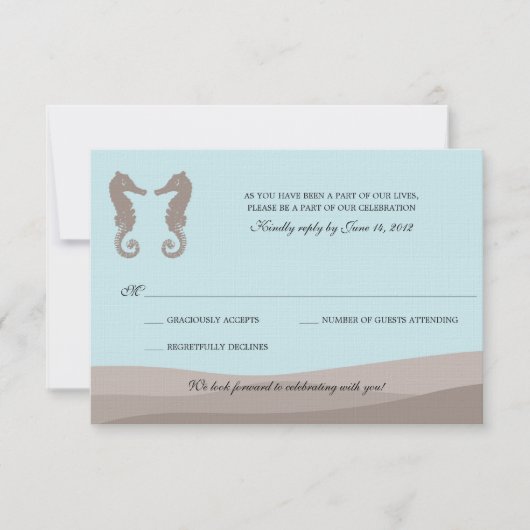 Ocean Double Seahorse Wedding RSVP (Voorkant)