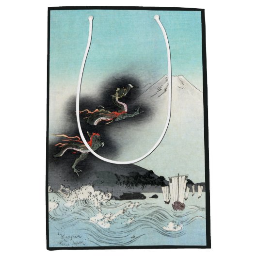 Ocean Dragon Rising naar Mt. Fuji HOKUSAI Ukiyo-e Medium Cadeauzakje (Voorkant)