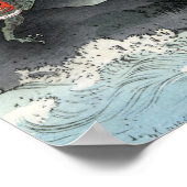 Ocean Dragon Rising naar Mt. Fuji HOKUSAI Ukiyo-e Poster (Hoek)