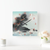 Ocean Dragon Rising naar Mt. Fuji HOKUSAI Ukiyo-e Vierkante Klok (Huis)