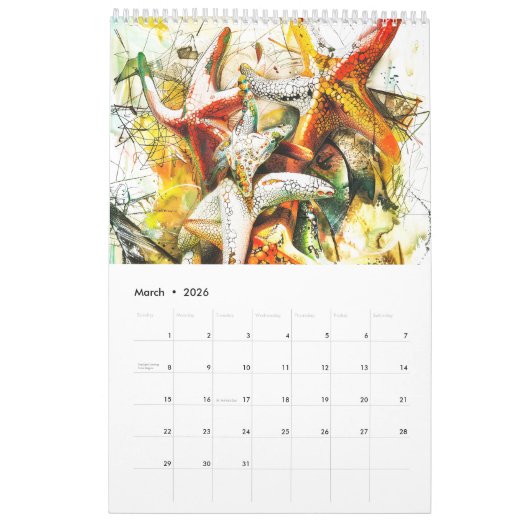 Ocean Dreams 2026 – Abstract Sea Creatures in Vivi Kalender (Mar 2026)