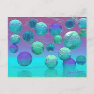 Ocean Dreams - Aqua and Violet Ocean Fantasy Briefkaart