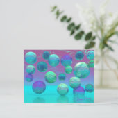 Ocean Dreams - Aqua en Violet Ocean Fantasy Briefkaart (Staand voorkant)