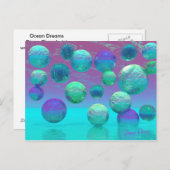 Ocean Dreams - Aqua en Violet Ocean Fantasy Briefkaart (Voorkant / Achterkant)