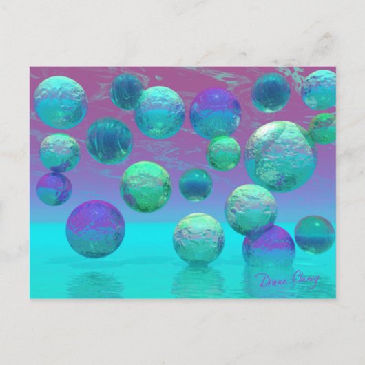 Ocean Dreams - Aqua en Violet Ocean Fantasy Briefkaart (Voorkant)