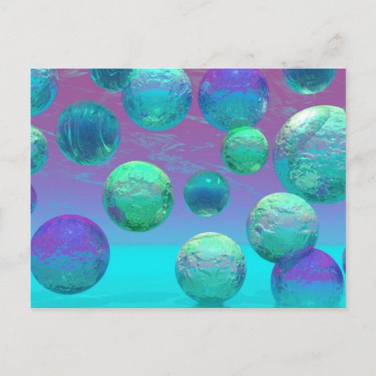 Ocean Dreams - Aqua en Violet Ocean Fantasy Briefkaart (Voorkant)