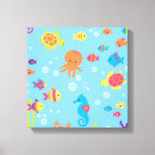 Ocean Dreams Turtle and Fish Canvas Print (Voorkant)