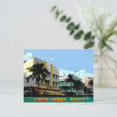 Ocean Drive Art Deco poster Briefkaart (Staand voorkant)