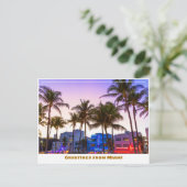 Ocean Drive bij Nacht in Miami Beach Briefkaart (Staand voorkant)