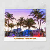 Ocean Drive bij Nacht in Miami Beach Briefkaart (Voorkant)
