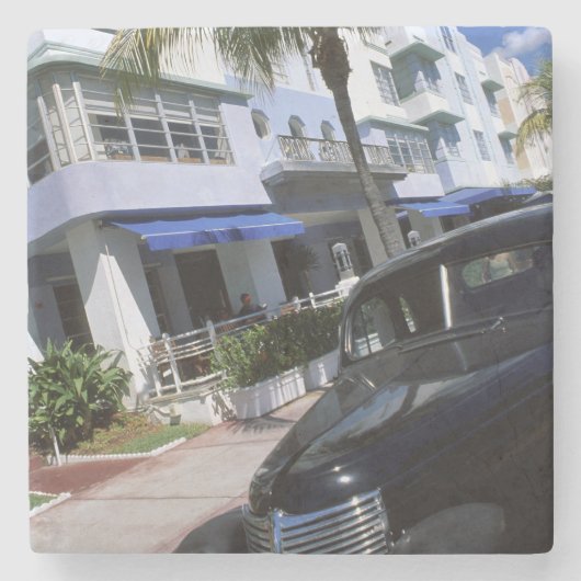 Ocean Drive, Miami Beach Florida Stenen Onderzetter (Voorkant)