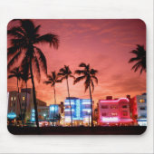 Ocean Drive Miami Beach Skyline Computer Mousepad Muismat (Voorkant)