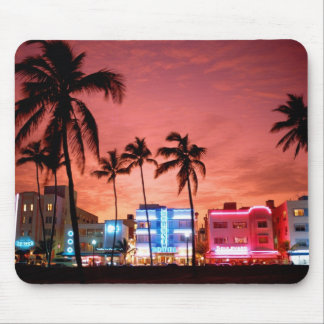 Ocean Drive Miami Beach Skyline Computer Mousepad Muismat