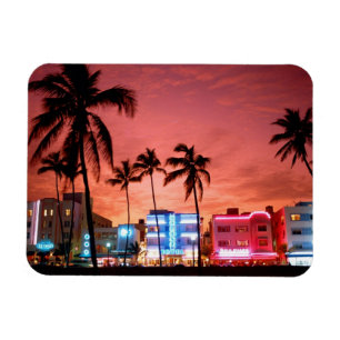 Ocean Drive Miami Beach Skyline Magnet Magneet