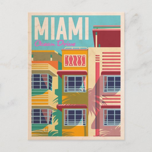 Ocean Drive Miami Briefkaart (Voorkant)