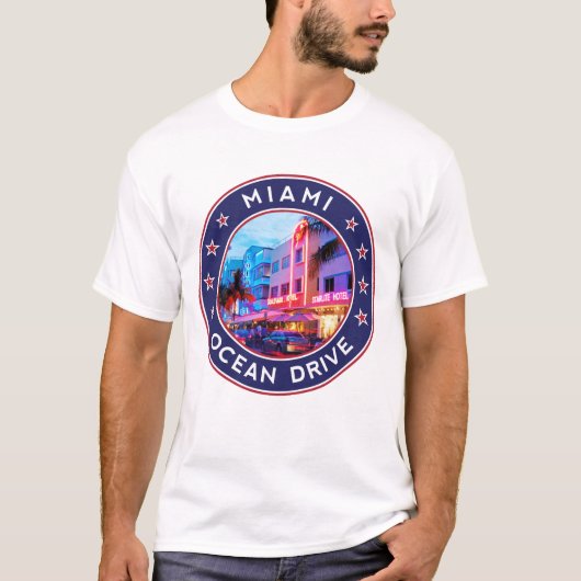 Ocean Drive, Miami, Florida T-shirt (Voorkant)