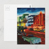 Ocean Drive Miami met Mint Cadillac Briefkaart (Voorkant / Achterkant)