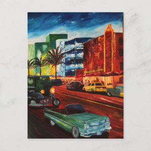 Ocean Drive Miami met Mint Cadillac Briefkaart